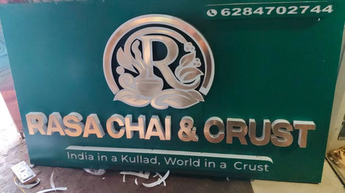 Custom 3D Acrylic LED Glow Sign Board for Business Rishucreations
